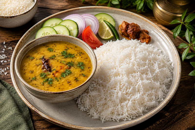 Boiled Rice with Daal